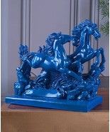 Home Decor Carolina Premium Fengshui Horse Figurine Blue - $83.70