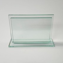 SIXTREES Solid Fused Glass 7 x 5 Floating Double Photo Frame Base Bevelled Edges - £19.59 GBP