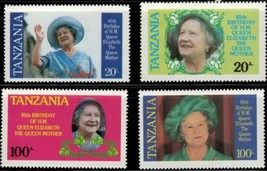 Tanzania 267-270 MNH Royalty Flowers Queen Mother&#39;s Birthday ZAYIX 010922S23M - £1.19 GBP