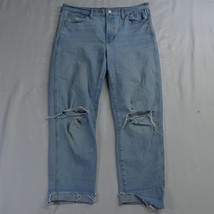 Gap 14 x 32 Vintage Slim High Rise Light Destroyed Stretch Denim Womens Jeans - £15.97 GBP