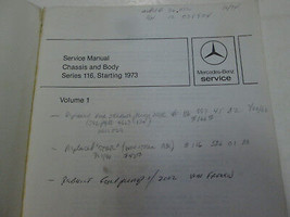 1973 Mercedes Benz Series 116 Chassis Body Service Manual Volume 1 Used ... - $97.96