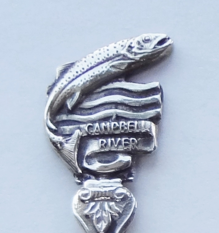 Collector Souvenir Spoon Canada BC Campbell River Salmon Figural - $9.99