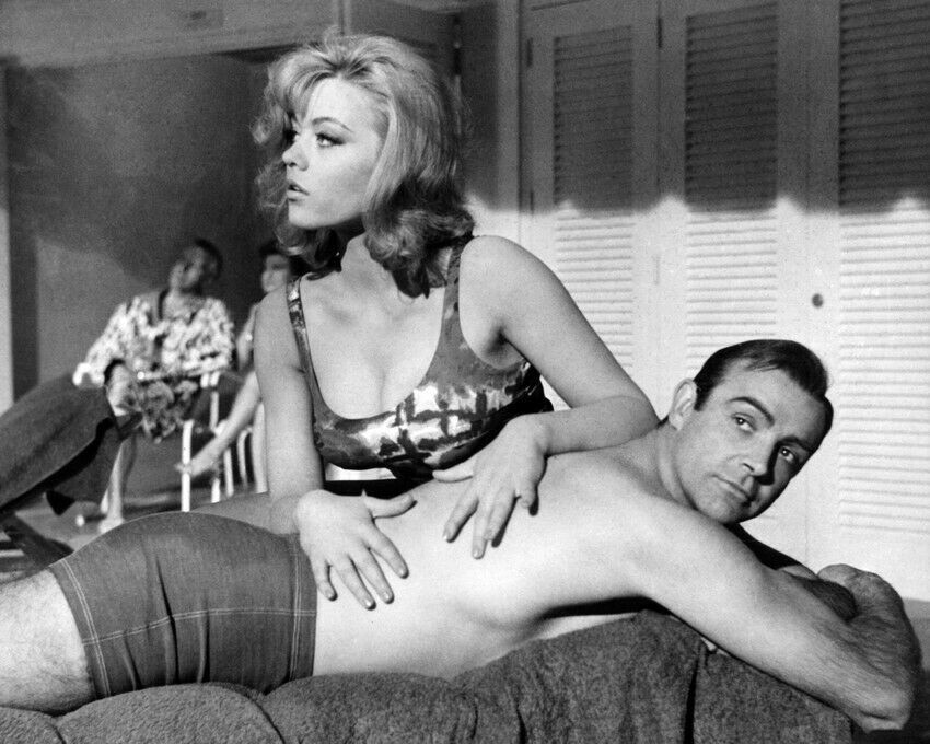 Goldfinger Sean Connery Margaret Nolan bathing suit rub down 24X36 Poster - $29.00