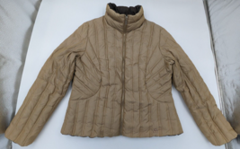 Michael Kors Down Puffer Coat Reversible Jacket Tan Women&#39;s Size Large Q... - $39.59