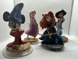 Disney Infinity RAPUNZEL MERIDA Jazmine Princesses Characters Figures Mickey 4pc - £11.38 GBP