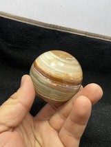 Banded Large size Onyx sphere brown  Crystal Ball healing 63mm 345gm Round - £35.52 GBP