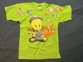 Vintage Looney Tunes Private Tweety T Shirt Youth XL Green Single Stitch... - £15.82 GBP