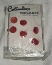 VTG NOS Costumakers Perlmate Polyester Pearls Buttons On Card US Made Re... - $8.99