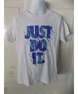 Nike Just Do It White Short Sleeve Shirt Size 7 Boy&#39;s EUC - £11.69 GBP