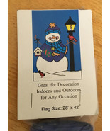 CHRISTMAS Snow Man APPLIQUED SEASONAL FLAG BANNER HEAVY NYLON 28&quot; X 42” NEW - $27.14 CAD