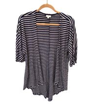 LuLaRoe Navy &amp; White Striped Open-Front Cardigan 3/4 Sleeves Size Small - $19.20