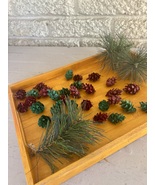Mini Red and Green Painted Pinecones , pinecones , basket or bowl filler... - $8.00
