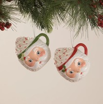 Set/2 Bethany Lowe Sweet Tidings Santa Mug Ornament Retro Vntg Christmas... - £22.69 GBP