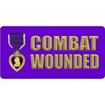 combat wounded purple heart usa american army military license plate made in usa - £23.44 GBP