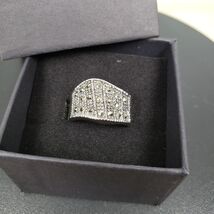 Vintage Sterling Sliver Wave Design Marcasite Statement Engagement Weddi... - $45.33