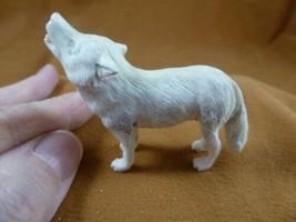 wolf-w58 white standing Wolf shed ANTLER figurine Bali detailed carving ... - £63.74 GBP