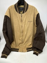 Sean John Jacket Men 3XL Bomber Faux Suede Full Zip Vintage Lined - £27.64 GBP