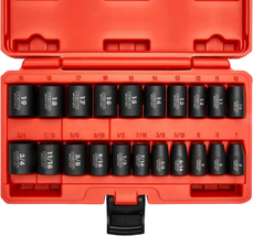 21-Piece 3/8&quot; Drive Impact Socket Set: SAE and Metric - $48.13