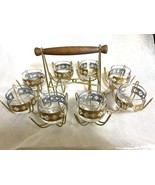 Vintage Culver Marked Seville Roly Poly Glasses Set of 8 24K Gold W/ Caddy - €105,15 EUR