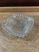 Clear Square Glass Trinket Dish Votive Holder Bumpy Surface Square Glass... - $9.73
