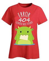 Error 404 Gender Not Found Agender Pronouns - Ladies T-Shirt Red - £32.04 GBP