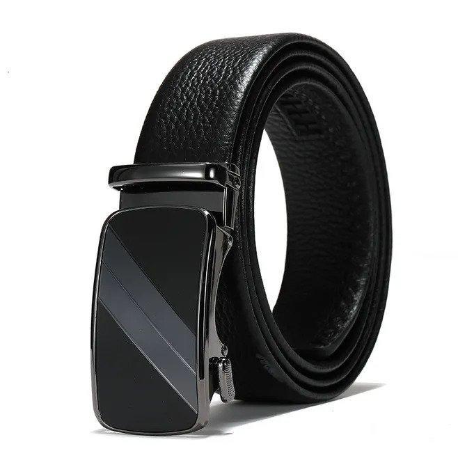Men’s Leather Ratchet Belt Comfort Dress Belt for Men with Automatic Buckle