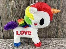 Tokidoki Unicorno LOVE Unicorn Pegasus Plush 8&quot; Rainbow Stuffed Animal  - £8.74 GBP