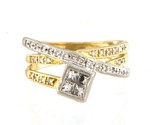 4 Women&#39;s Fashion Ring 18kt Yellow Gold &amp; Platinum 371259 - $899.00