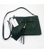 Jen &amp; Co Crossbody Shoulder Cluch Green Vegan Leather 13x9.5x2.5 inches - $726.24 MXN