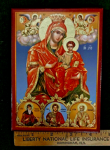 Handmade Bulgarian Icon Madonna with Child, Lithography, Gold Leaf. - $935.06 MXN