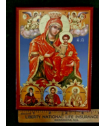 Handmade Bulgarian Icon Madonna with Child, Lithography, Gold Leaf. - $936.12 MXN