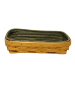 Longaberger Cracker Small Basket with Clear Plastic Protector and Green ... - $29.15