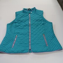 Back in the Saddle Women's 1X Turquoise Quilted Riding Vest Fleece Lined Pockets image 13