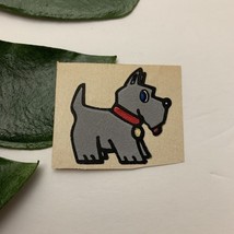 Vintage Personal Expressions Scottie Dog Fuzzy Flocked Sticker Gray Puppy - $239.70 MXN