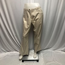Tahari Pants Womens 14 Light Tan Tone on Tone Pattern Trousers Made in I... - £16.82 GBP