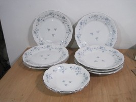 10 Johann Haviland Blue Garland Dishes Plates Bavaria Germany Blue - £46.93 GBP