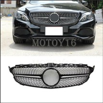 Front Mesh Hood Grill for Mercedes C Class W205 C250 C43 AMG 2015-18 Gloss Black - £106.70 GBP