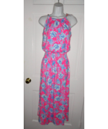 NWT LILLY PULITZER ROXIE PINK WAVE AND SEA GRACELYN HALTER MIDI DRESS XL - $208.45 CAD