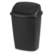 7.5 Gallon Swingtop Trash Can, Plastic, Kitchen, Black Trash Can - £19.39 GBP