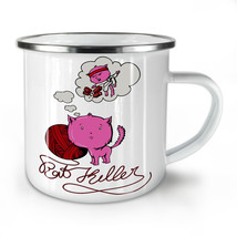 Funny Killer Cute Cat NEW Enamel Tea Mug 10 oz | Wellcoda - £18.02 GBP