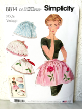 Simplicity 1950s Vintage Apron Hostess Kitchen Sewing Pattern 8814 Misses 1 Size - £7.57 GBP