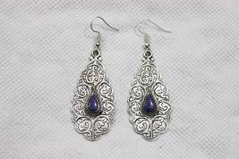 Handmade Lapis Lazuli Earrings, Lapis Earrings, Lapis Jewelry, Silver Earrings,  - £23.54 GBP