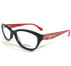 Guess Eyeglasses Frames GU 2326 BLK Black Red Round Full Rim 52-16-135 - £59.35 GBP