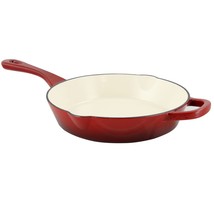 Crock Pot Artisan 10 in. Round Enameled Cast Iron Skillet in Scarlet Red - $105.99