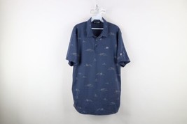 Travis Mathew Mens XL Distressed Boat Mountain All Over Print Knit Golf Polo - $29.65