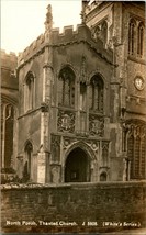 Vtg Cartolina 1910s RPPC Udb Thaxted Chiesa North Porch - White&#39;s Serie Non - £11.05 GBP