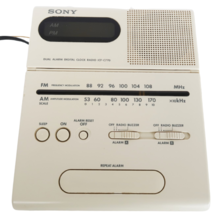 Vtg Sony ICF-C770 Dual Alarm Digital Clock AM-FM 2 Band Radio Tilt Display Works - £19.90 GBP