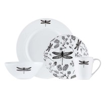 Dinnerware Set 16 Piece Dragonfly Service for 4 - $1,362.79 MXN