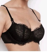 Victoria Secret Women Bra 38DDD Lace Black Unlined Balconette BRA New FR... - $29.69