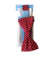 COUNTESS MARA Red Polka Dot Silk Bow Tie White Twill Solid Pocket Square... - $459.56 MXN